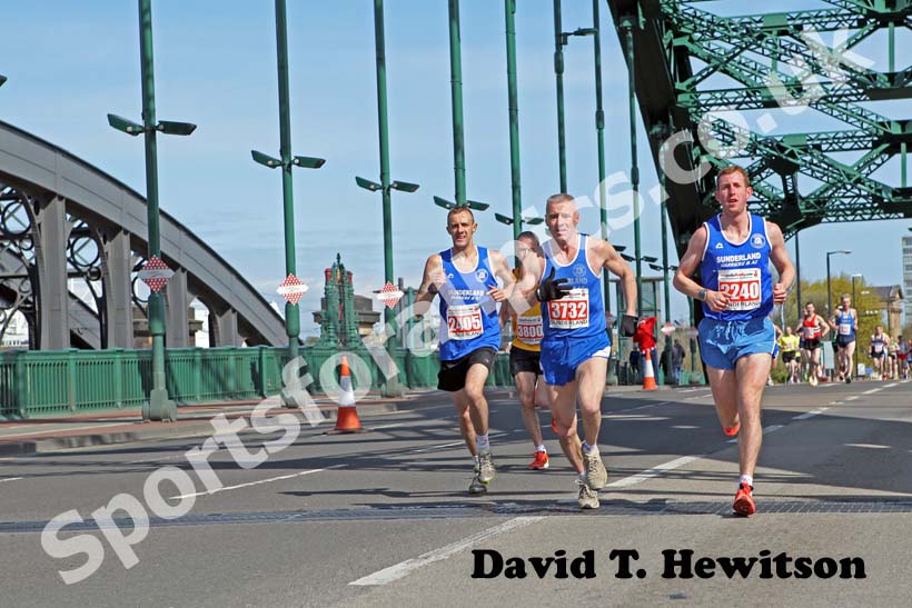 Runners going across Wearmouth Bridge during the Sunderland City 10k Road Race.